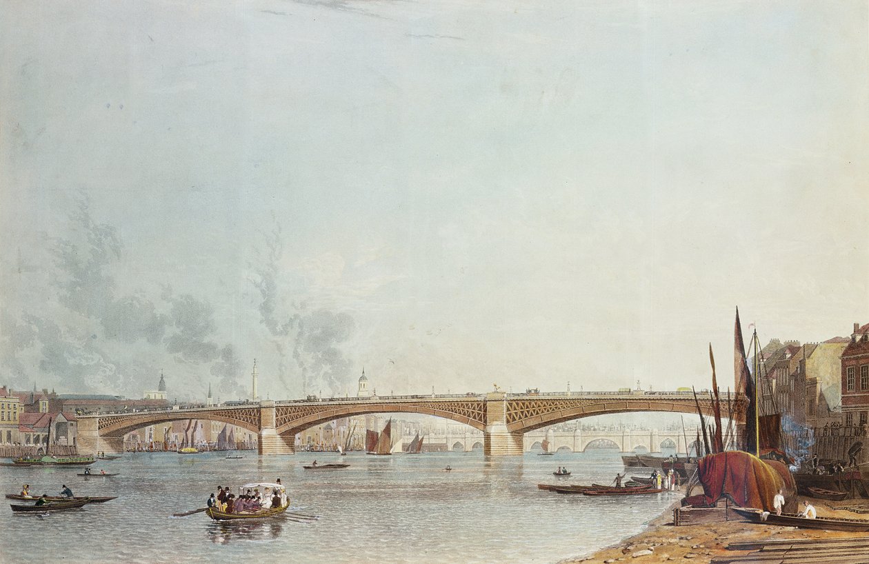 Southwark Bridge, vestfront, fra Bankside, med udsigt mod London Bridge af English School