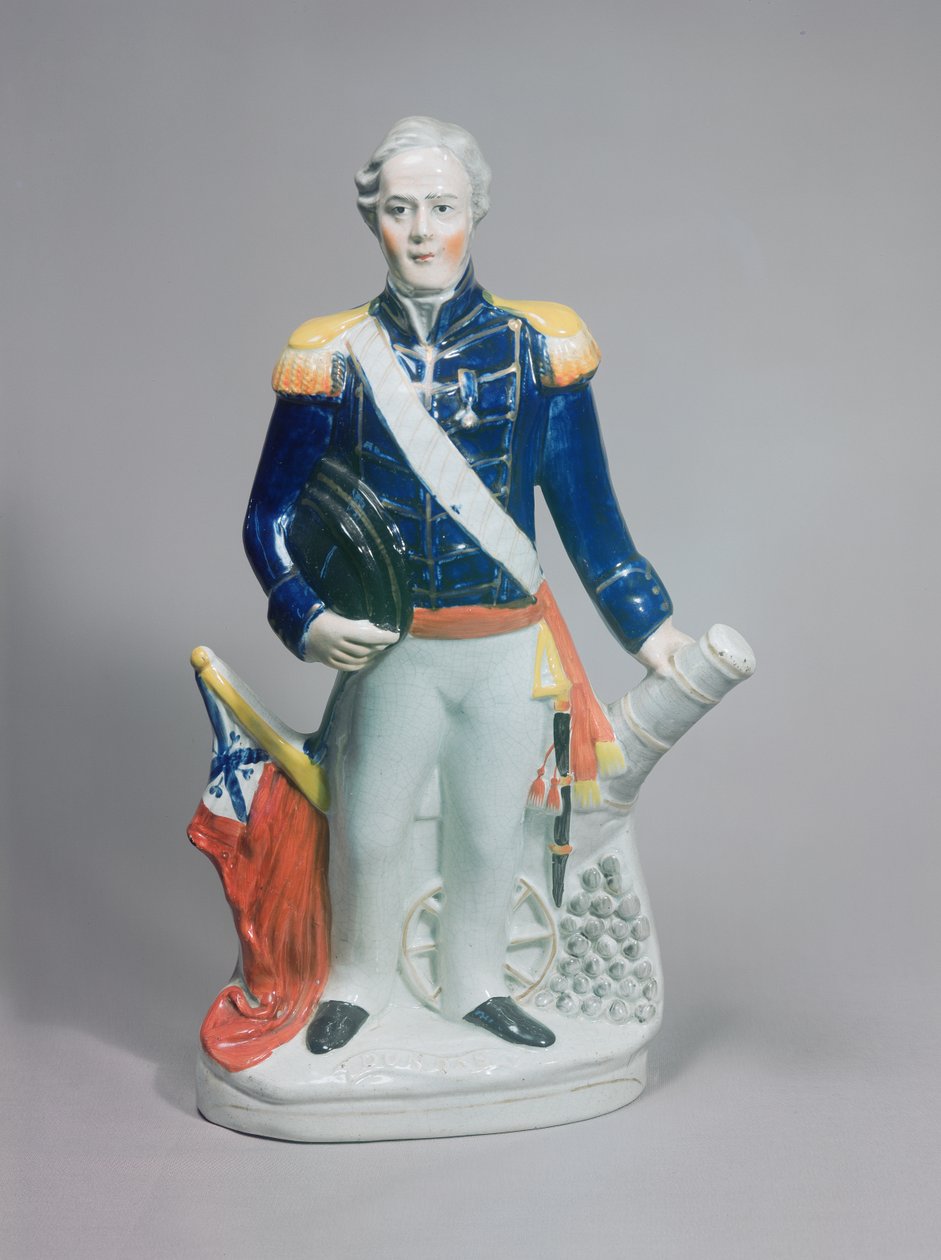 Staffordshire-figur af Sir James Dundas, ca. 1854 (keramik) af English School