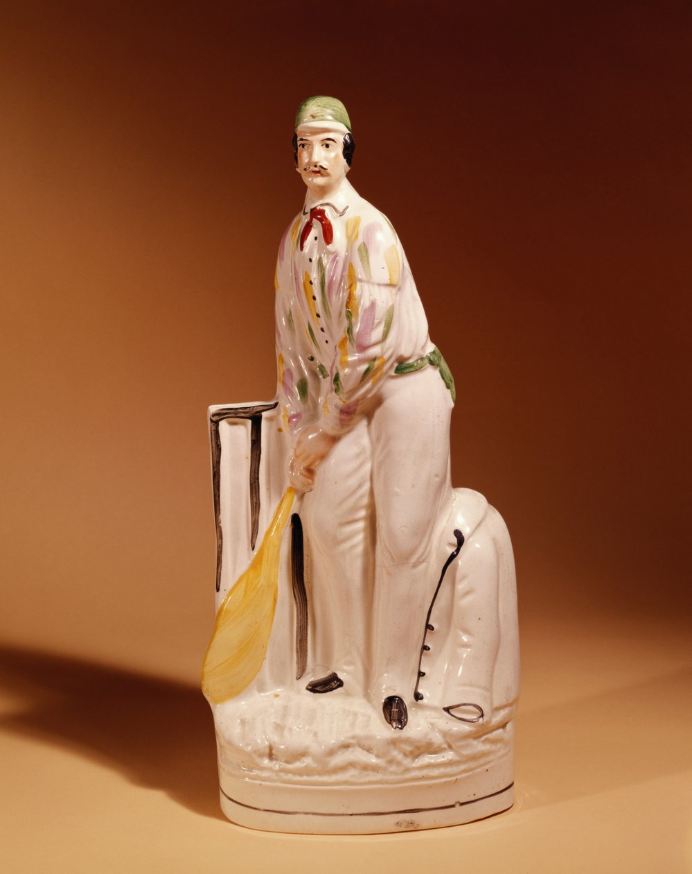 Staffordshire-figur af en cricketspiller, 1865 af English School