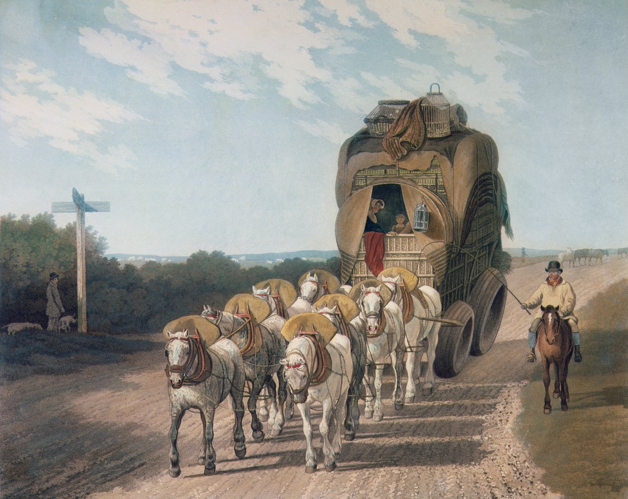 Stage Waggon, indgraveret af J. Baily, pub. af J. Watson, 1820 af English School