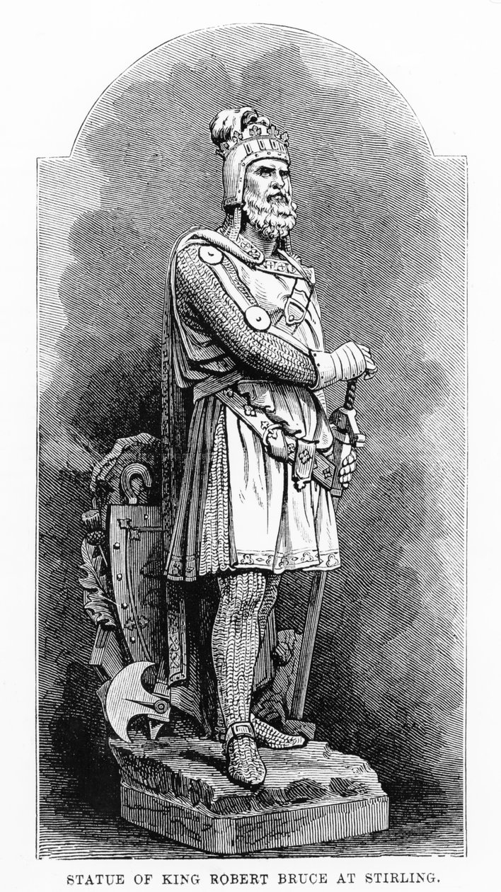 Statue af kong Robert the Bruce (1274-1329) i Stirling af English School