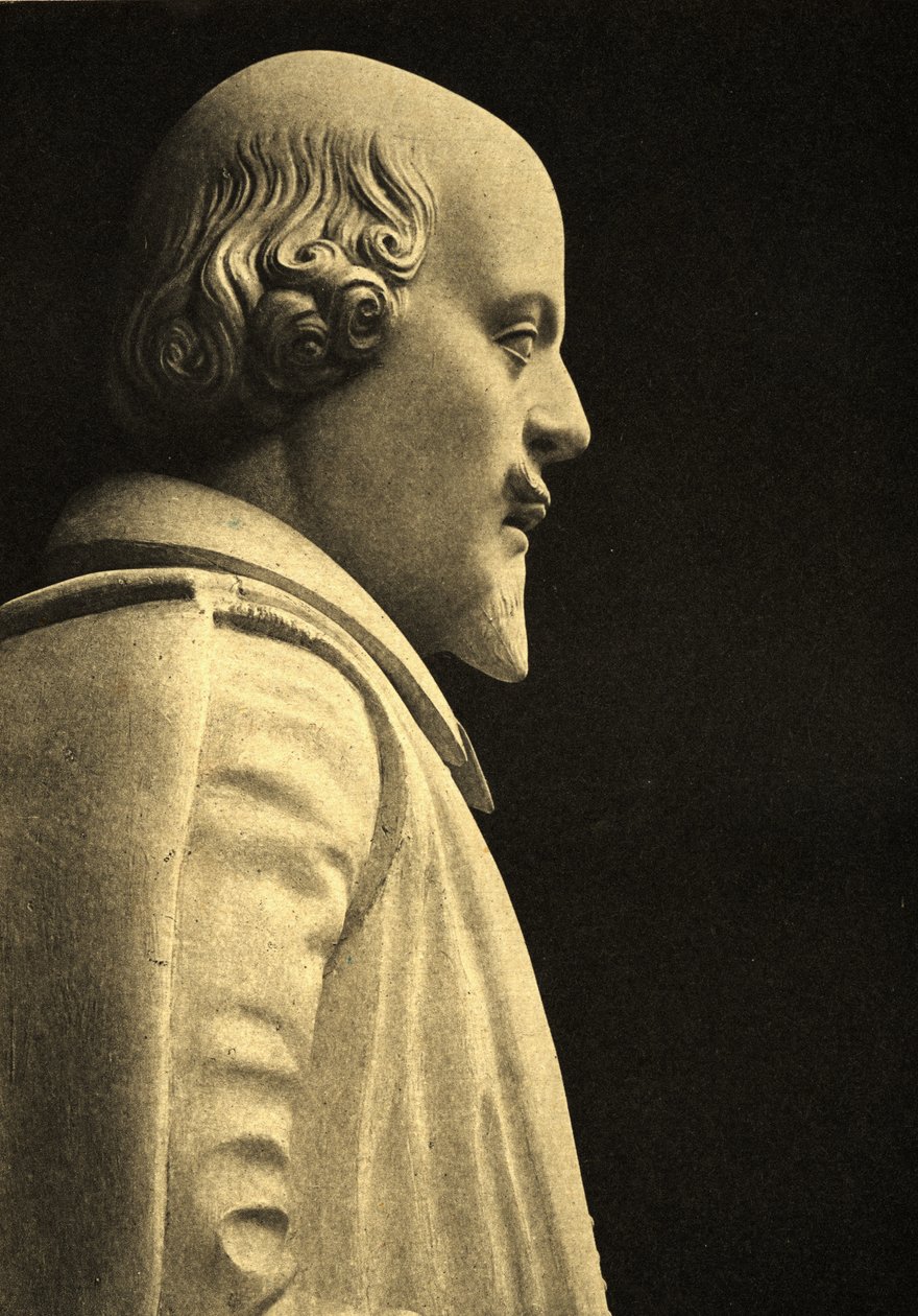 Statue af William Shakespeare (1564-1616) (detaljer) af English School