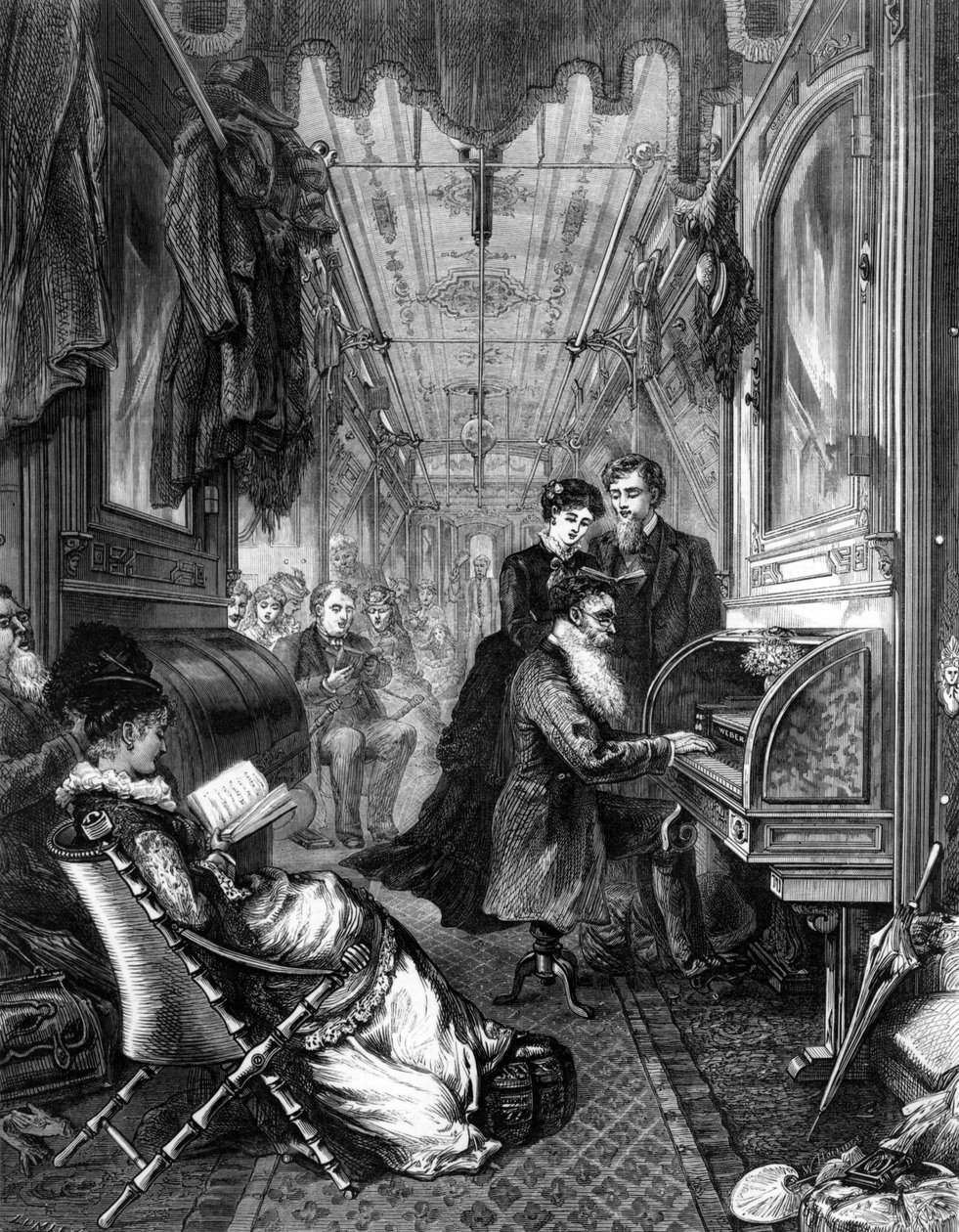 Søndag på Union Pacific Railway, 1875 af English School