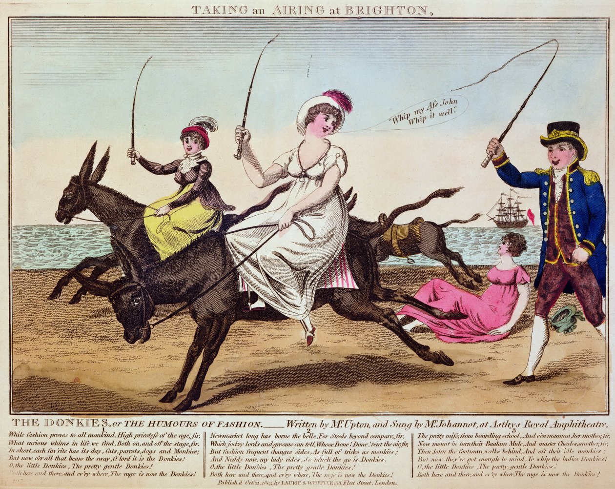 Tager en luftning i Brighton, 1805 (farveætsning) af English School