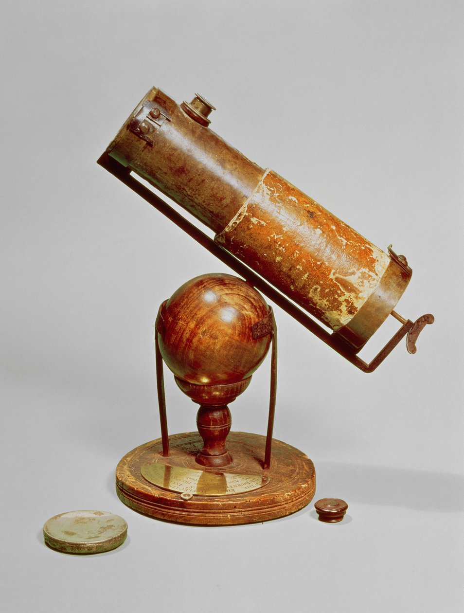 Teleskop tilhørende Sir Isaac Newton (1642-1727) 1671 af English School