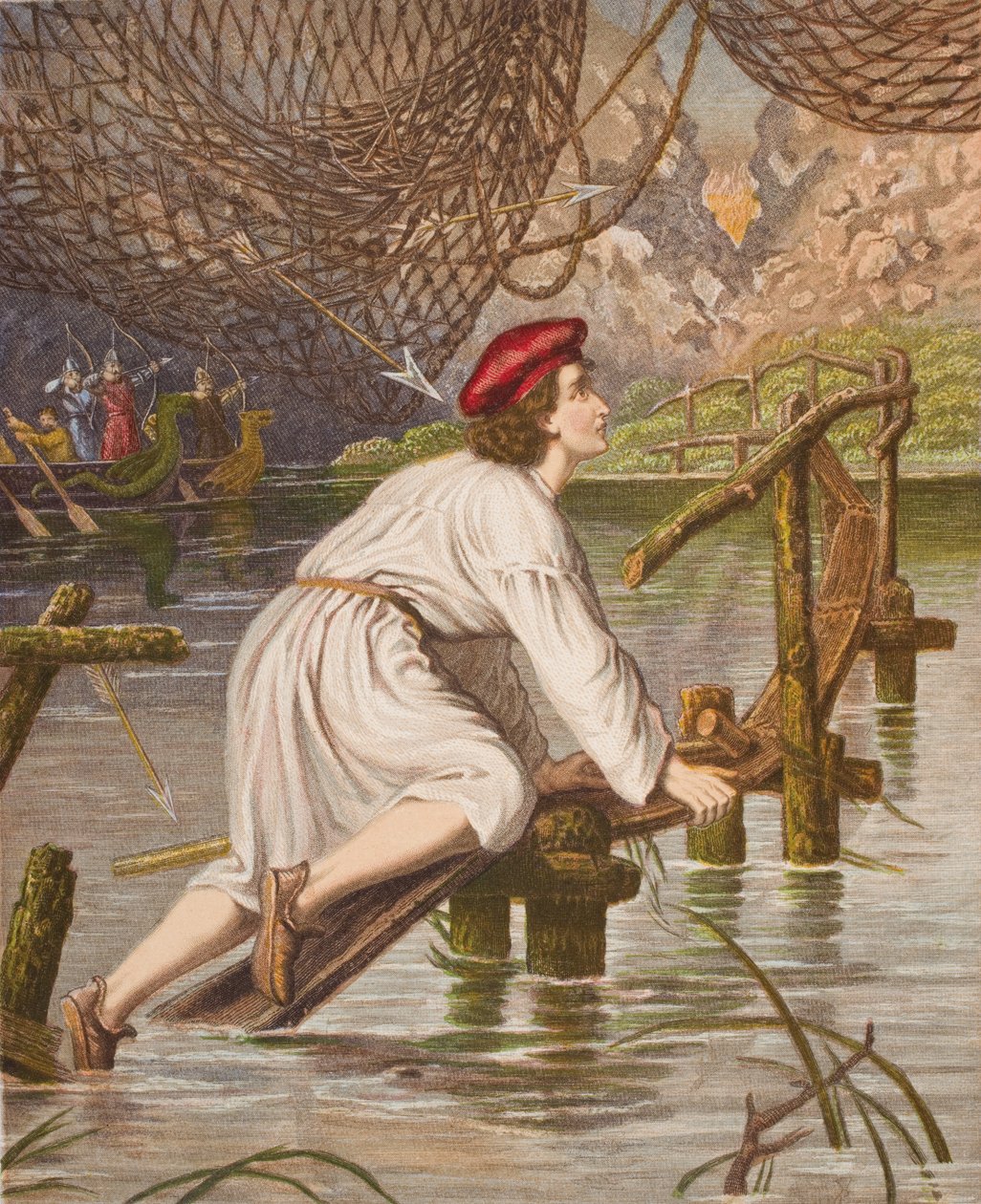 Øm samvittighed krydser broen, illustration fra 