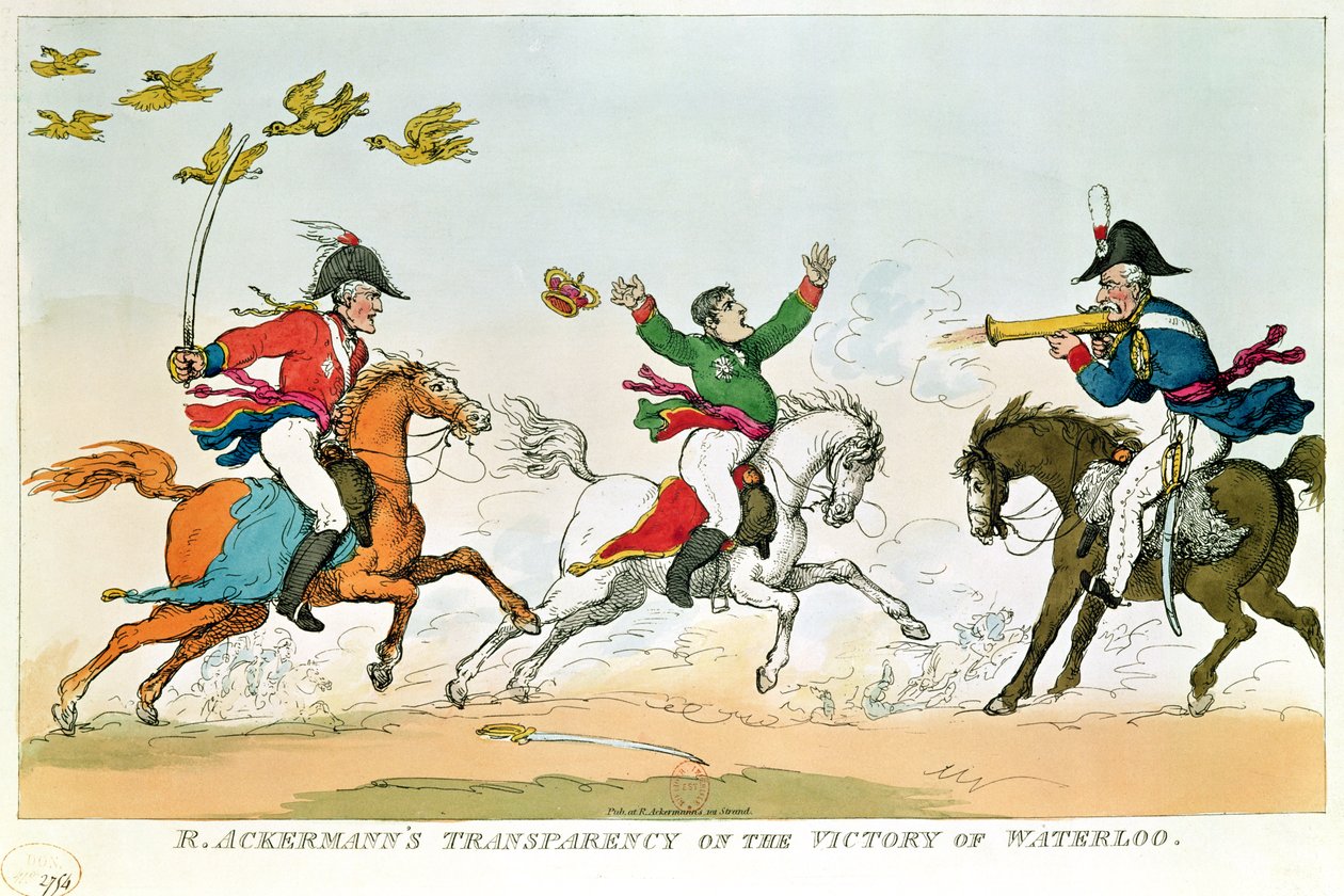 Slaget ved Waterloo, 18. juni 1815, udgivet af Ackermann, 1815-20 af English School