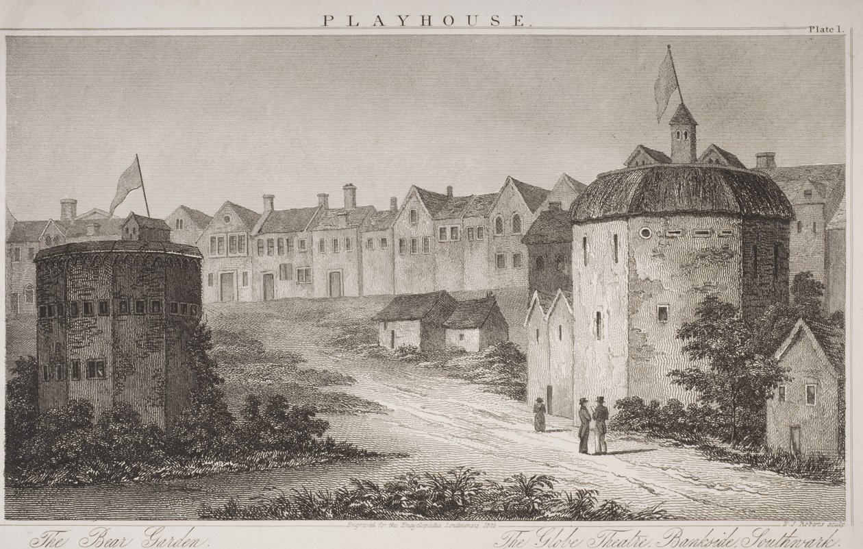Bjørnehaven og Globe-teatret, fra `Encyclopaedia Londinensis