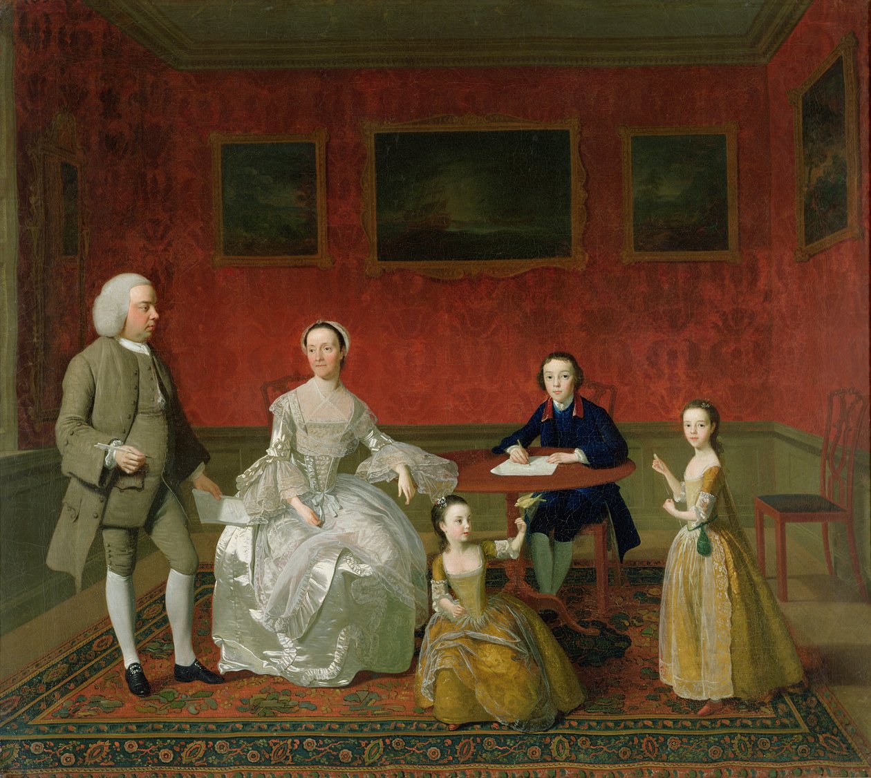 The Buckley-Boar Family, ca. 1758-60 (tidligere attr. til Arthur Devis) af English School