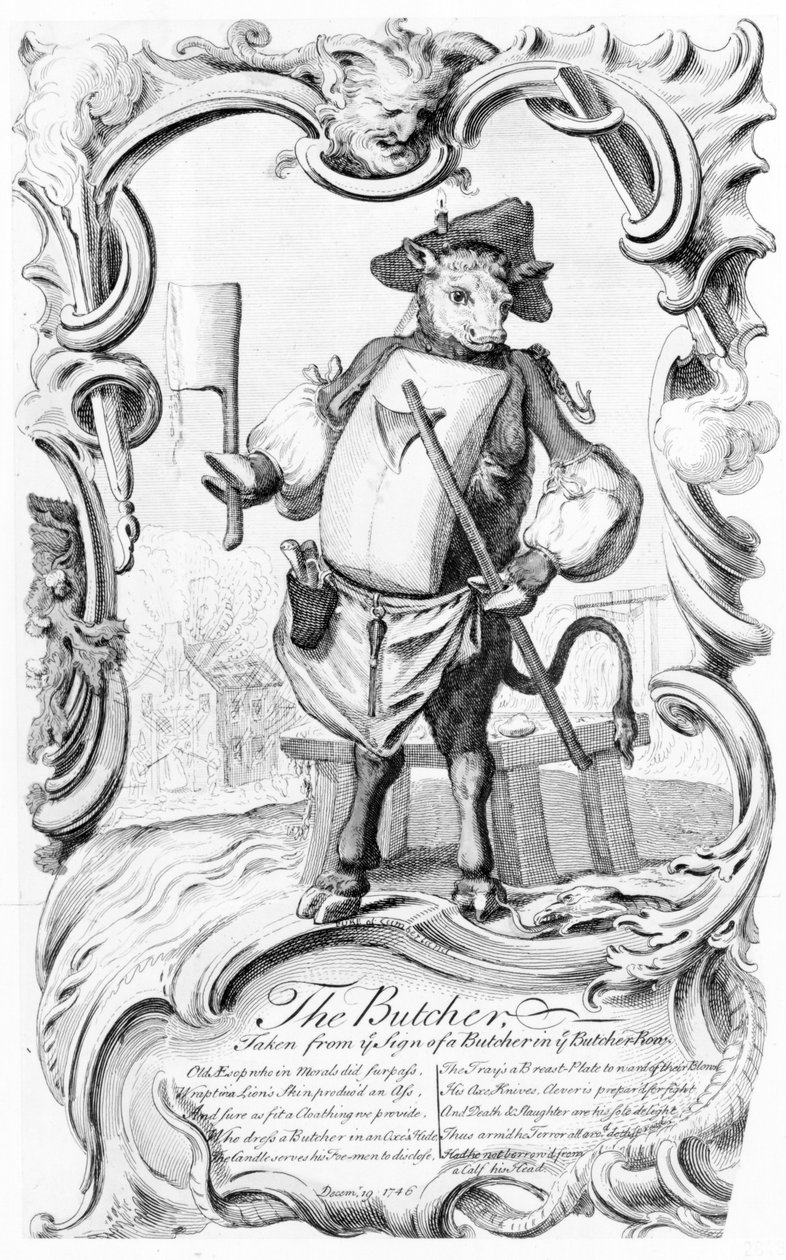 Slagteren, udgivet 1746 af English School