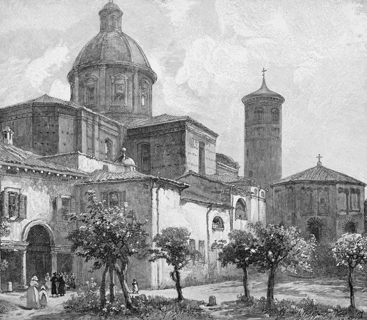 The Cathedral and Baptistery, Ravenna, Italien, fra 
