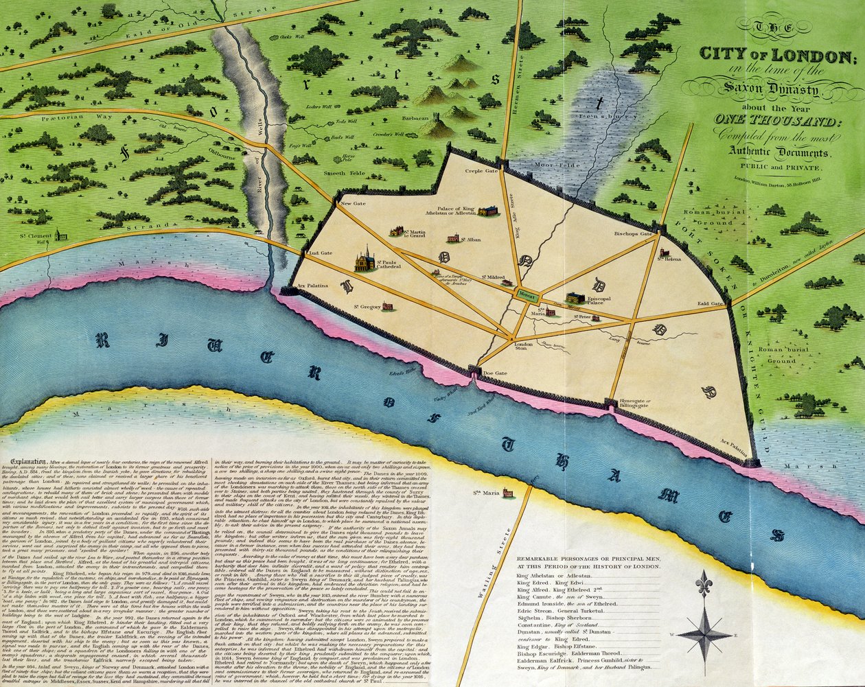 The City of London in the Time of the Saxon Dynasty, om Året Tusind, pub. af William Darton, London af English School