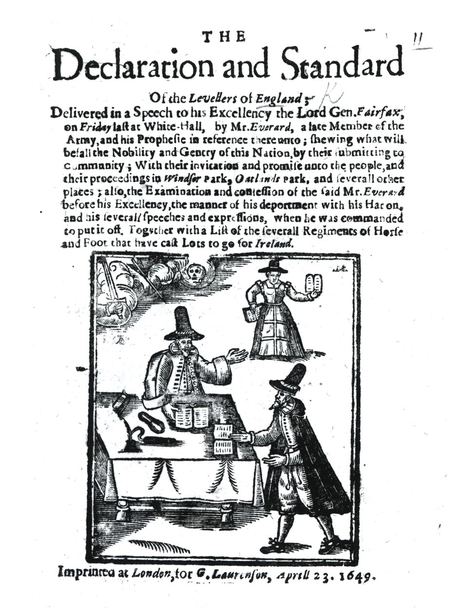 Levellernes erklæring og standard, 23. april 1649 af English School