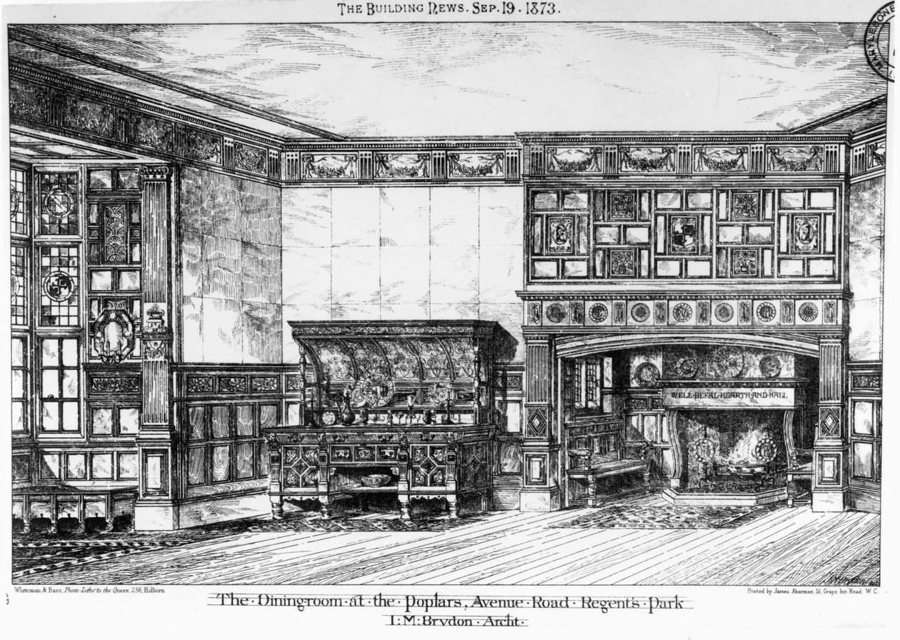 The Dining Room at the Poplars, Avenue Road, Regents Park, fra 