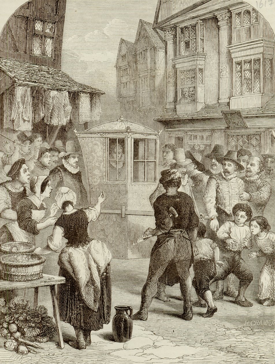 Hertugen af Buckingham passerer gennem gaderne i sin Sedan af English School