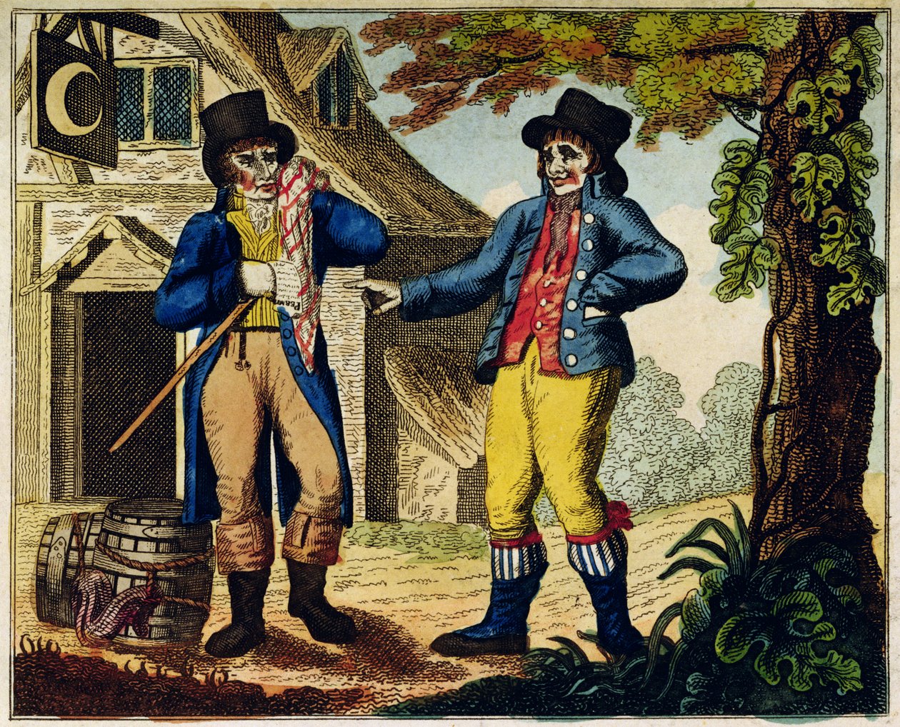 The Excisemen Outwitted (farvegravering) af English School
