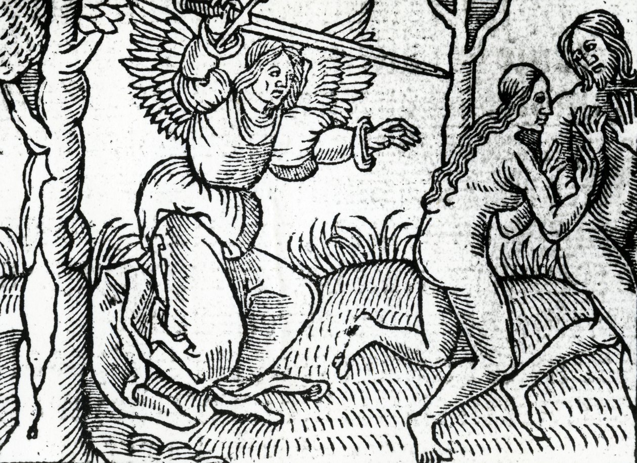 Uddrivelsen fra Edens have, illustration fra Cranmer