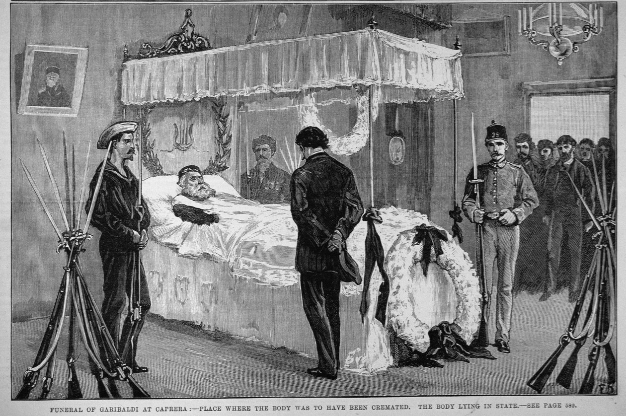 The Funeral of Garibaldi at Caprera: The Body Lying in State, fra 