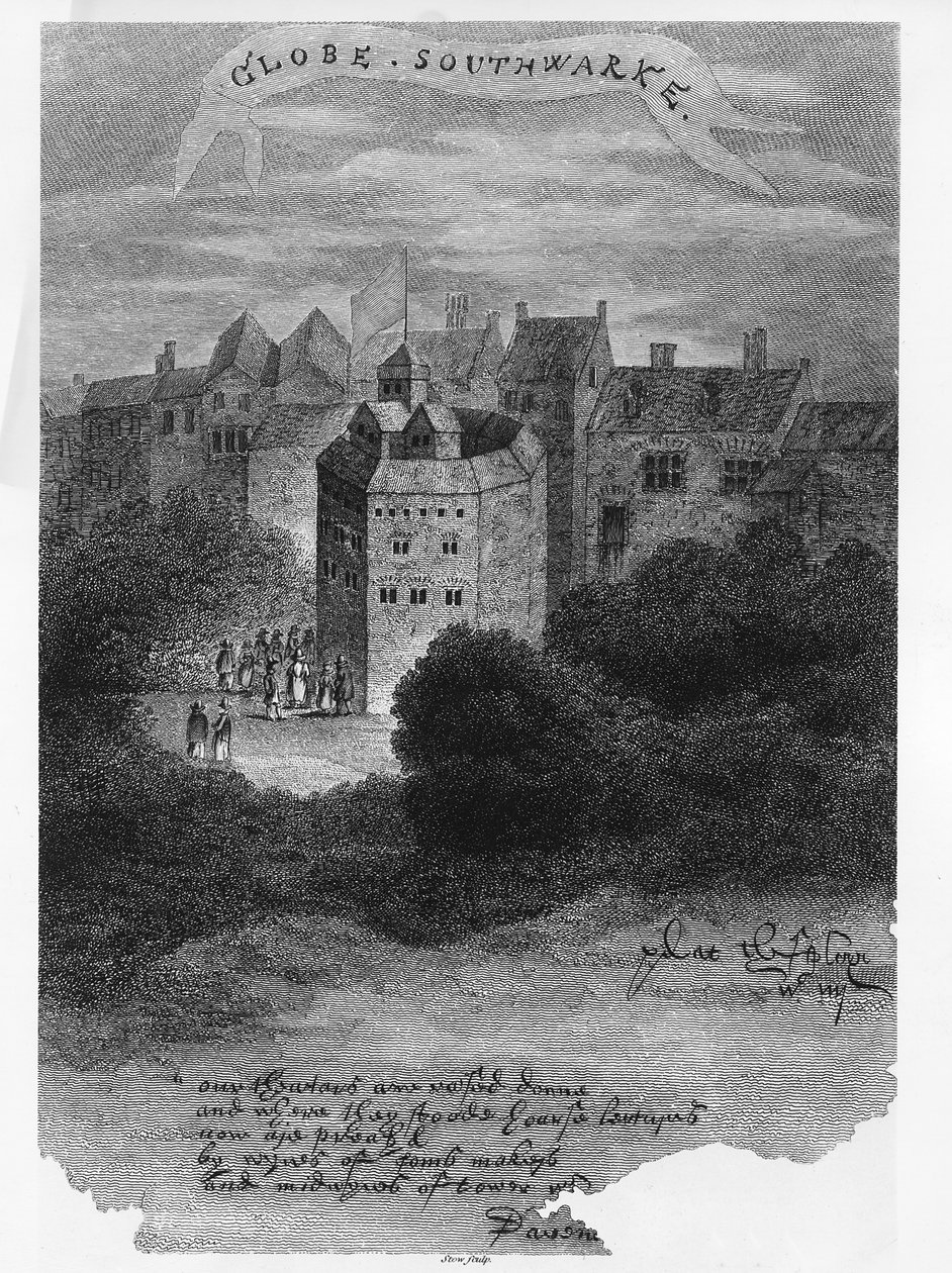 The Globe Theatre, Bankside, Southwark, efter en tegning fra 