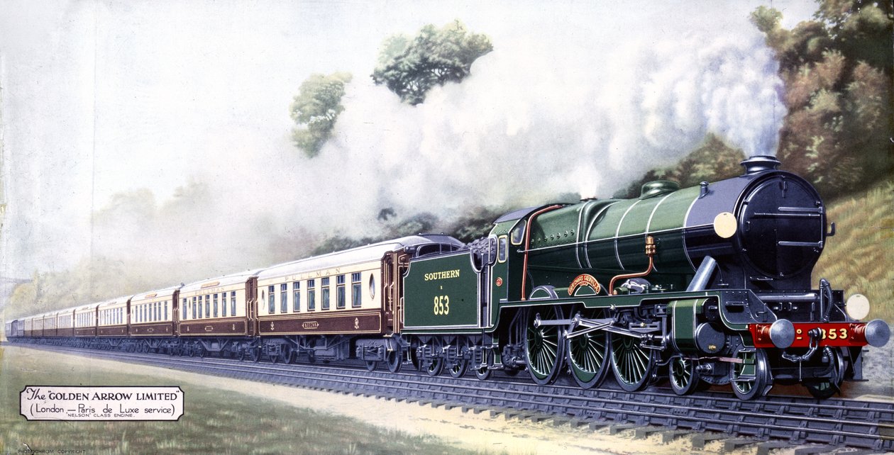 The Golden Arrow Limited, London-Paris De Luxe Service, 1900-tallet af English School