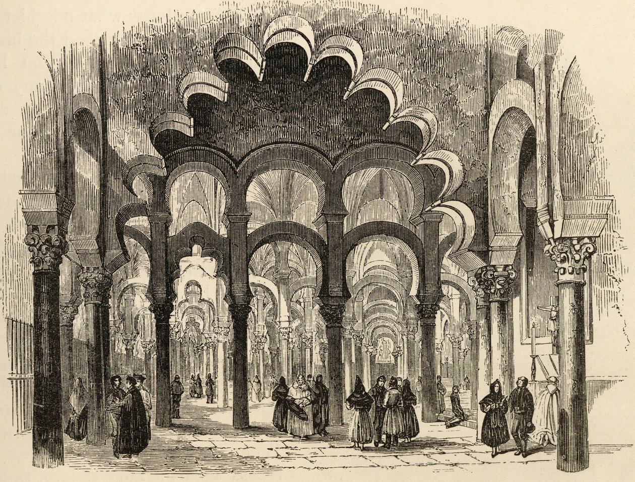 Den store moske, Cordoba, illustration fra 