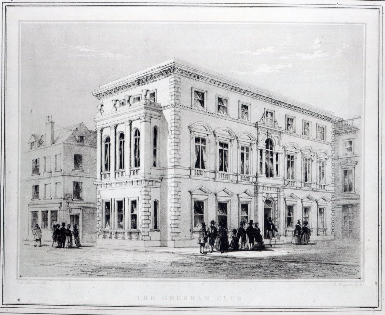 The Gresham Club, indgraveret af J.R Jobbins, ca. 1845-50 af English School