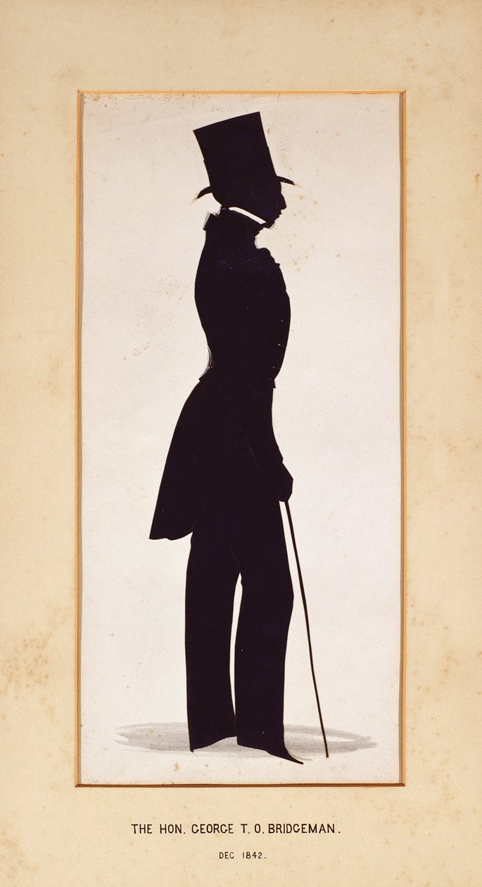 Den Hon. George Bridgeman, silhuet af en ukendt kunstner, 1842 (papir) af English School