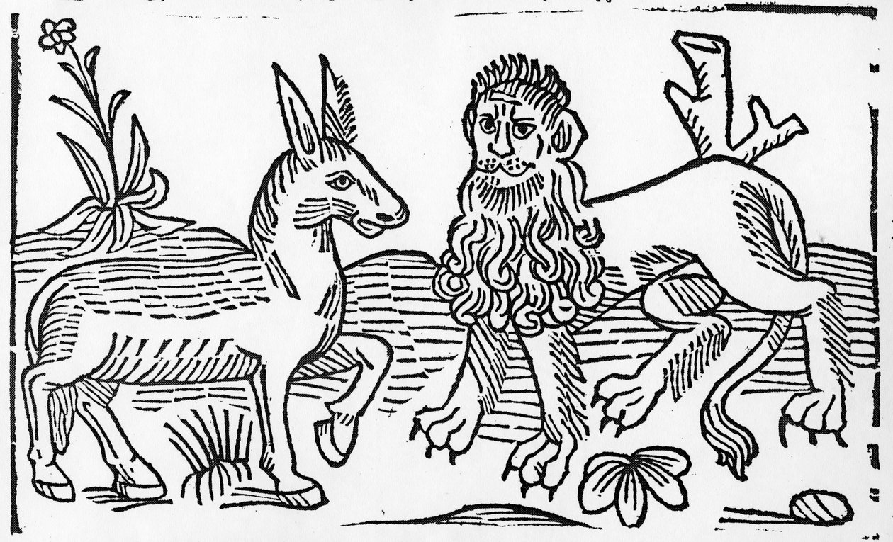 The Lion and the Ass, illustration fra Caxtons 