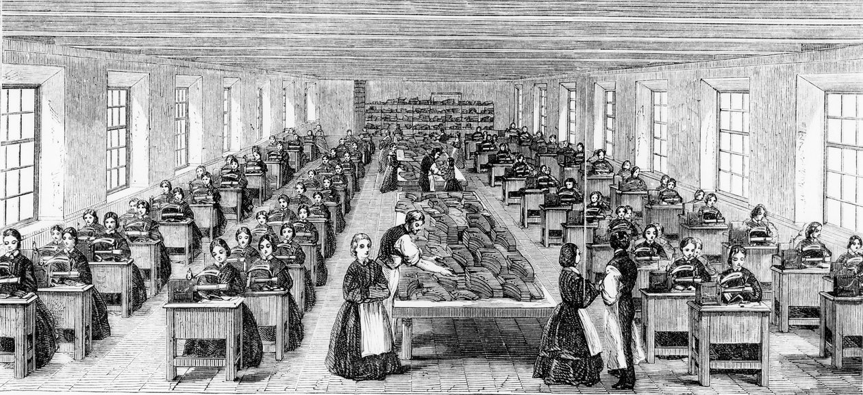 Maskinrummet hos Somervell Brothers, Netherfield, Kendal, illustration fra 
