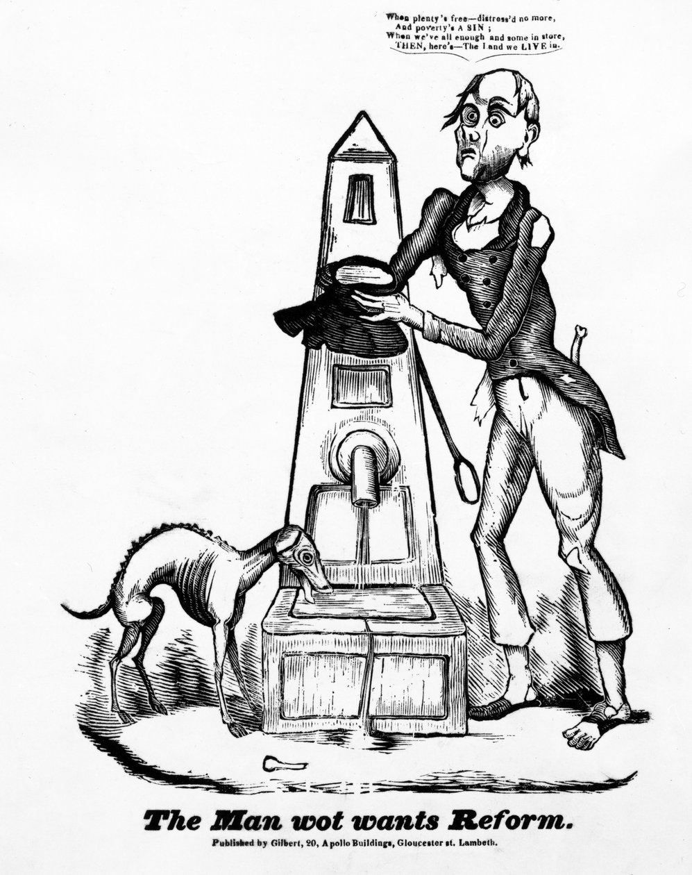 The Man wot wants Reform, 1866 af English School