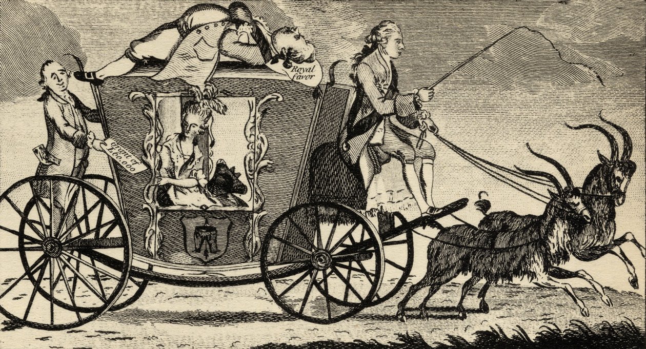 The New Vis a Vis, eller Florizel, der kører Perdita, fra Ramblers magazine, august 1783 af English School