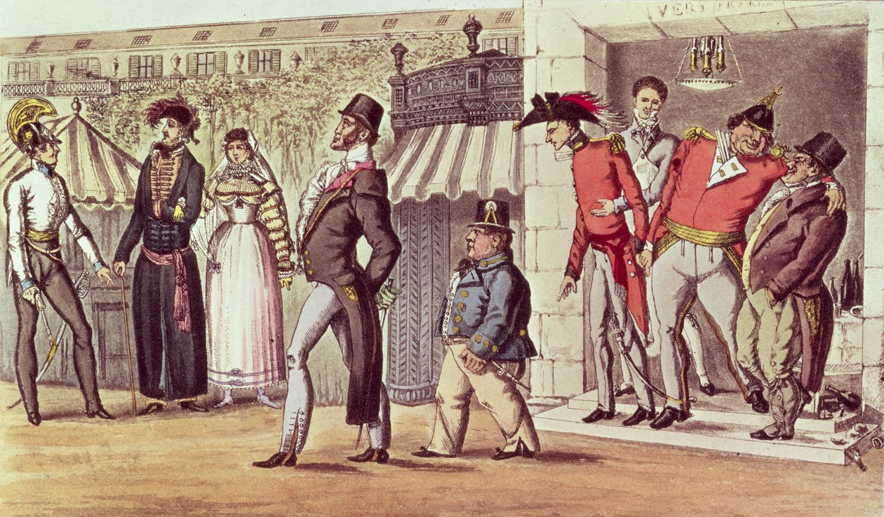 Besættelsen af Paris, 1814. Engelske Besøgende i Palais Royal af English School