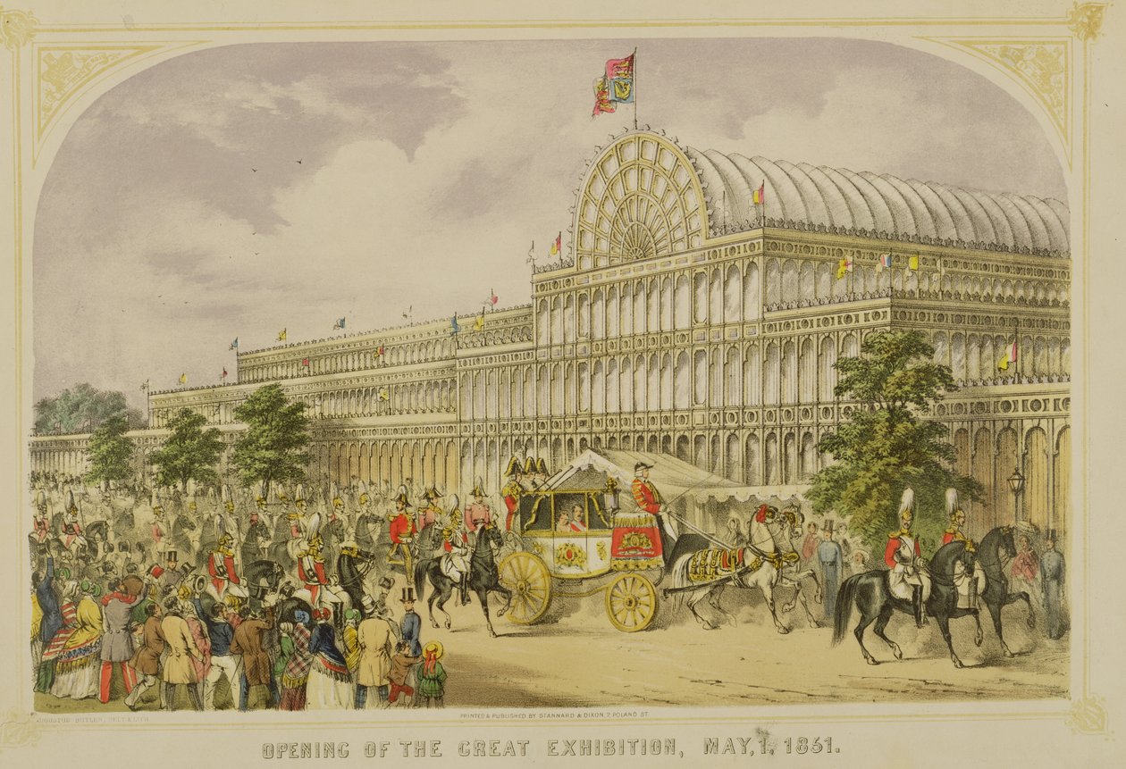 Åbningen af den store udstilling, 1. maj 1851, af Augustus Butler, pub. af Stannard og Dixon af English School