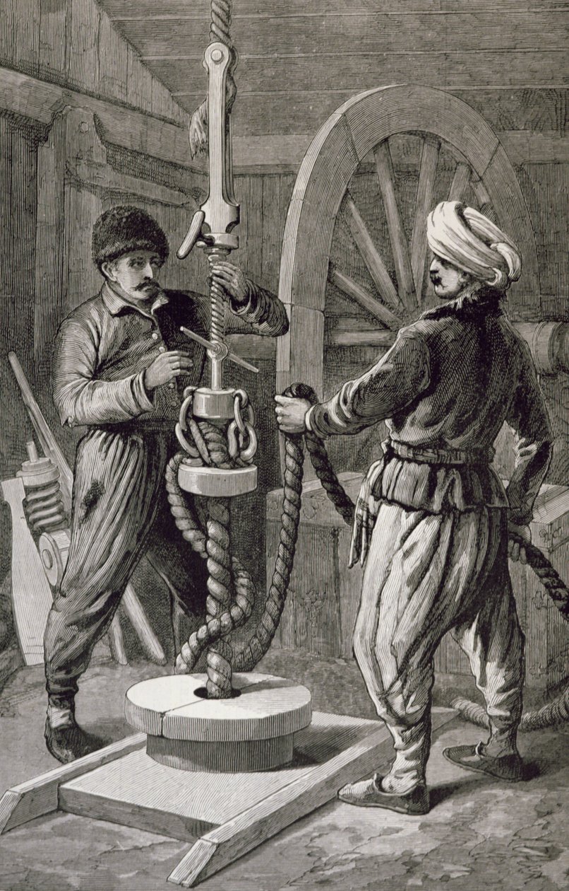 Petroleumsbrøndene i Baku på det kaspiske hav: Boring a Petroleum Oil Well, fra 