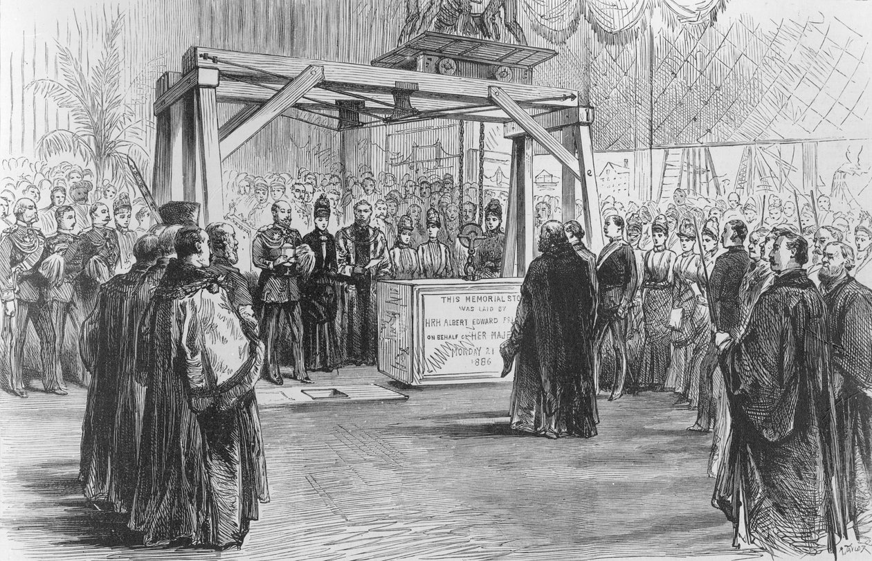 Prinsen af Wales lægger grundstenen til Tower Bridge mandag 1886 af English School