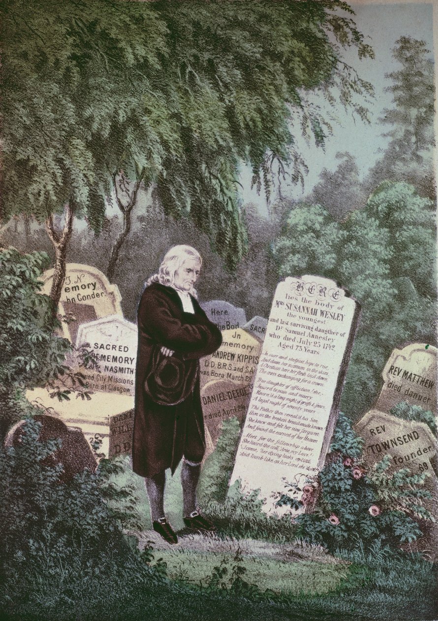 Præsten John Wesley besøger sin mors grav af English School