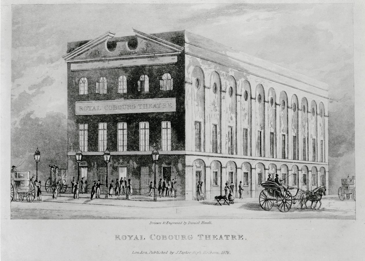 The Royal Coburg Theatre, Surrey, 1826 af English School