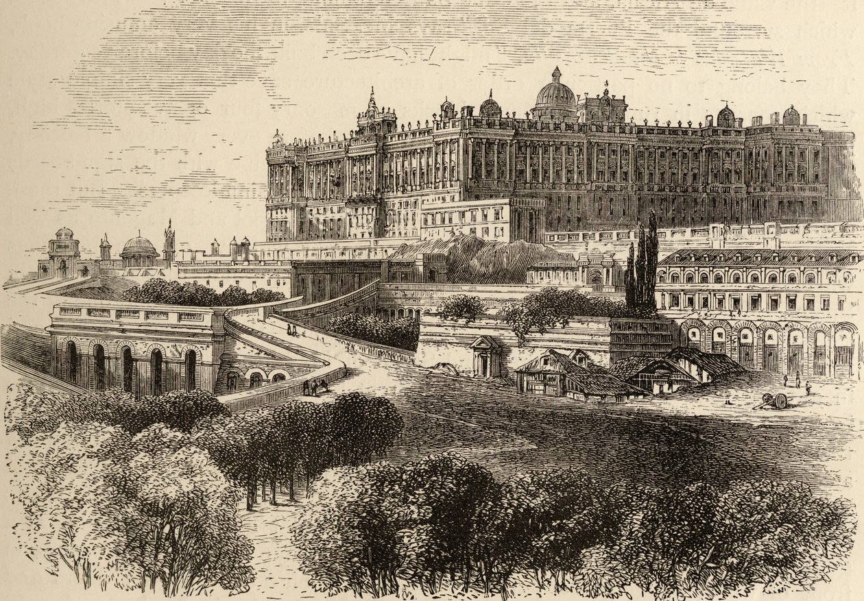 Det kongelige palads, Madrid, illustration fra 