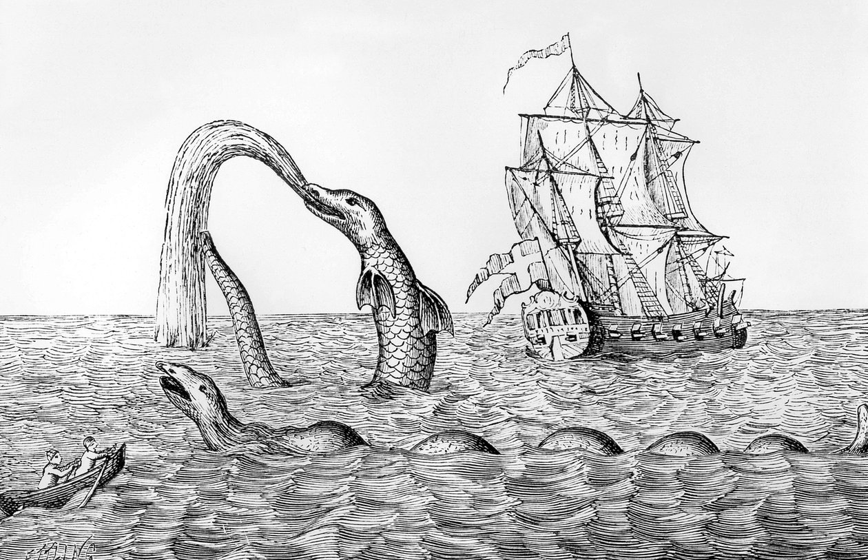 The Sea Serpent, faksimile af en gravering af Pontoppidans, illustration fra John Gibsons 