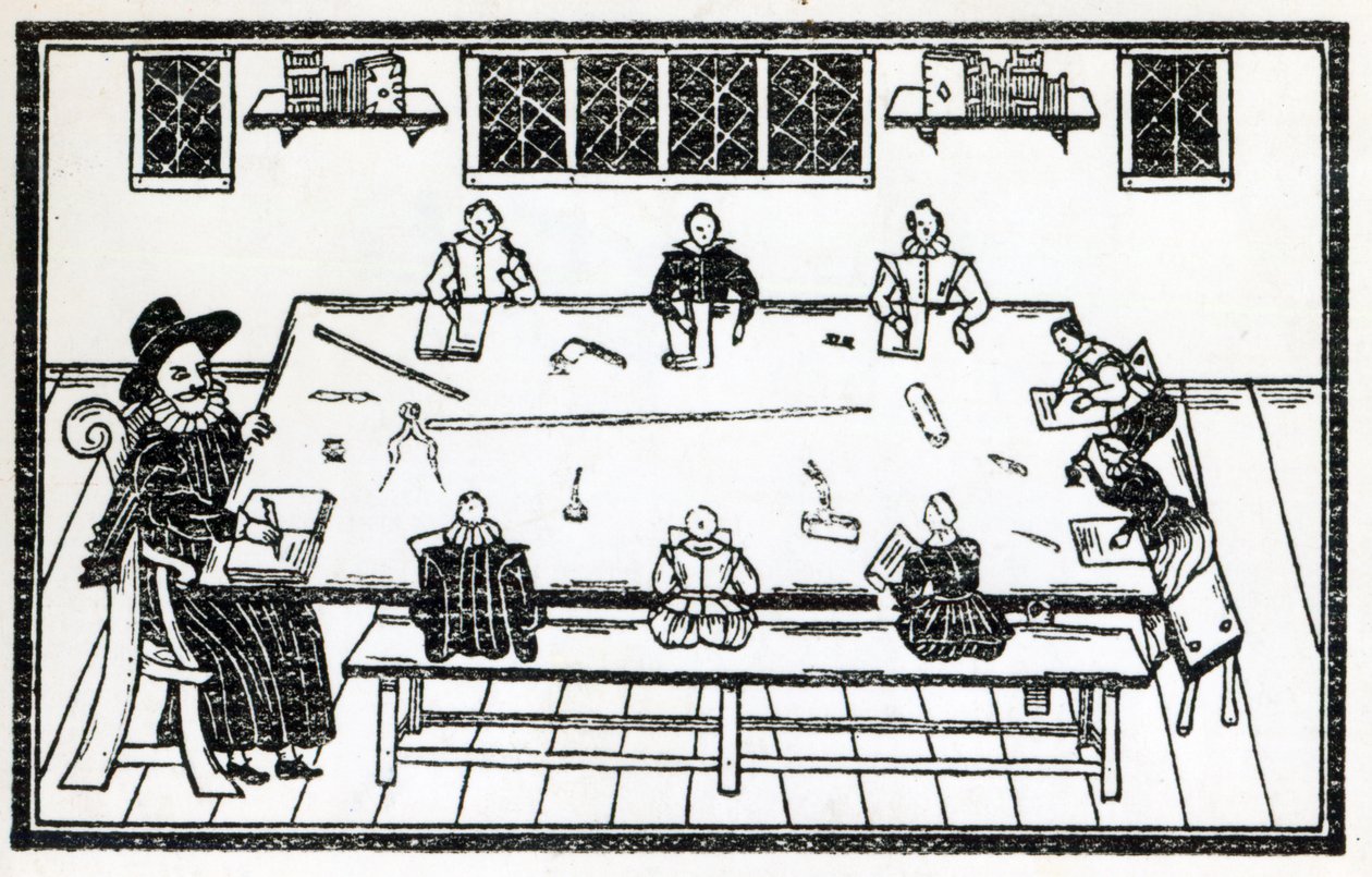 Det andet bord for god opdragelse, en illustration fra "A Book of Roxburghe Ballads af English School