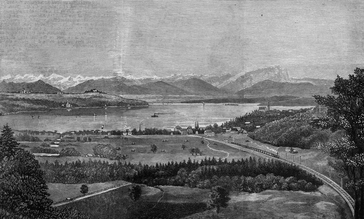 Starnberg-søen, nær München, hvor den afdøde konge af Bayern druknede sig selv, fra 