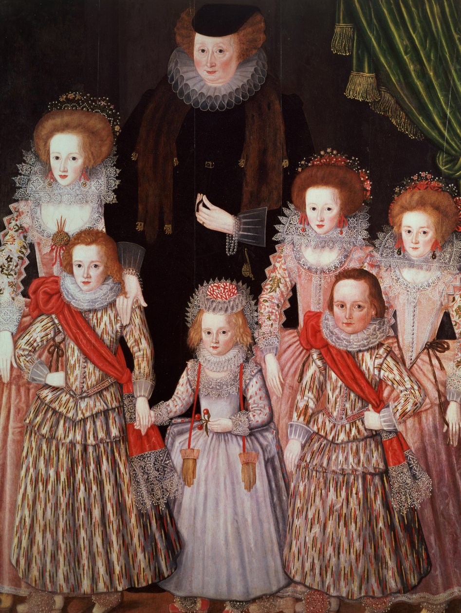 Tasburgh-gruppen: Lettice Cressy, Lady Tasburgh af Bodney, Norfolk og hendes børn, ca. 1605 (panel) af English School