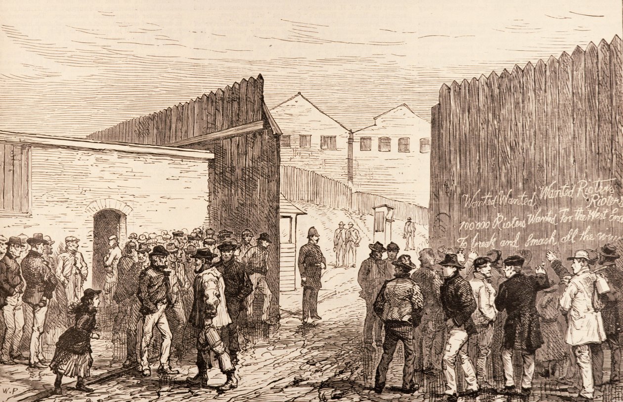 The Unployed of London: Inscription on the Gates, West India Docks, fra 