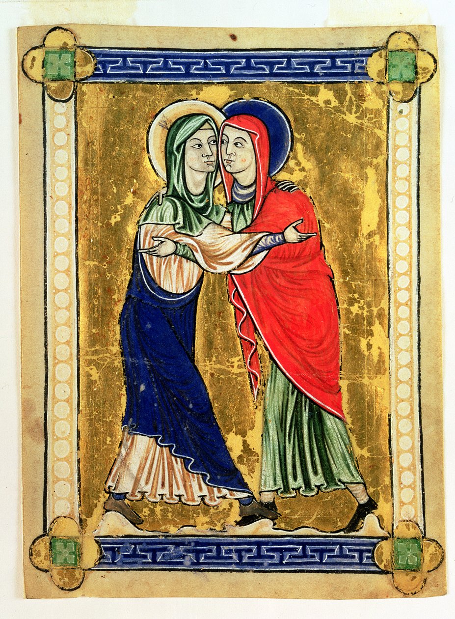 The Visitation, 1200 (akvarel på vellum) af English School