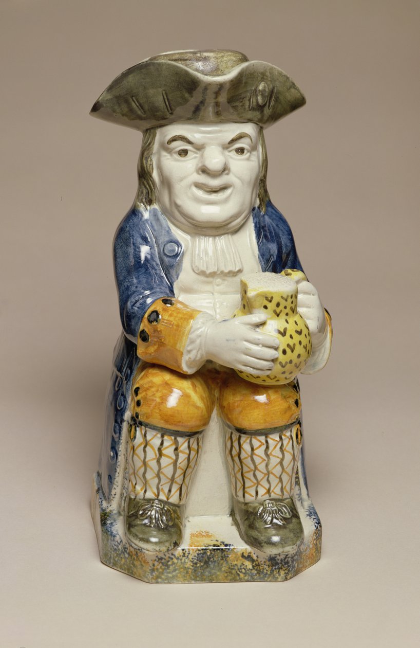 Toby Jug, lavet i Staffordshire, ca. 1790-1810 (lertøj) af English School