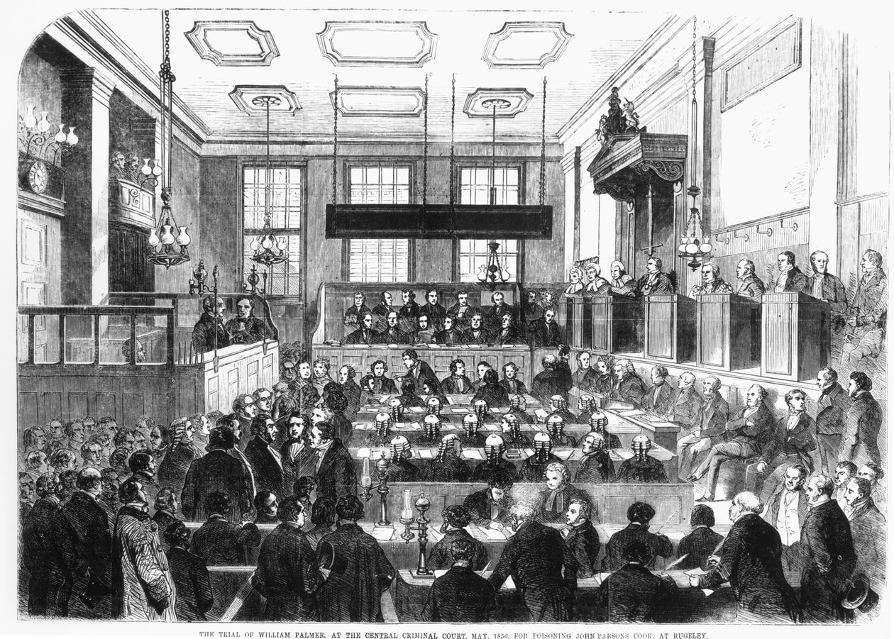 Retssag mod William Palmer ved Central Criminal Court, maj 1856, for forgiftning af John Parsons Cook i Rugeley af English School