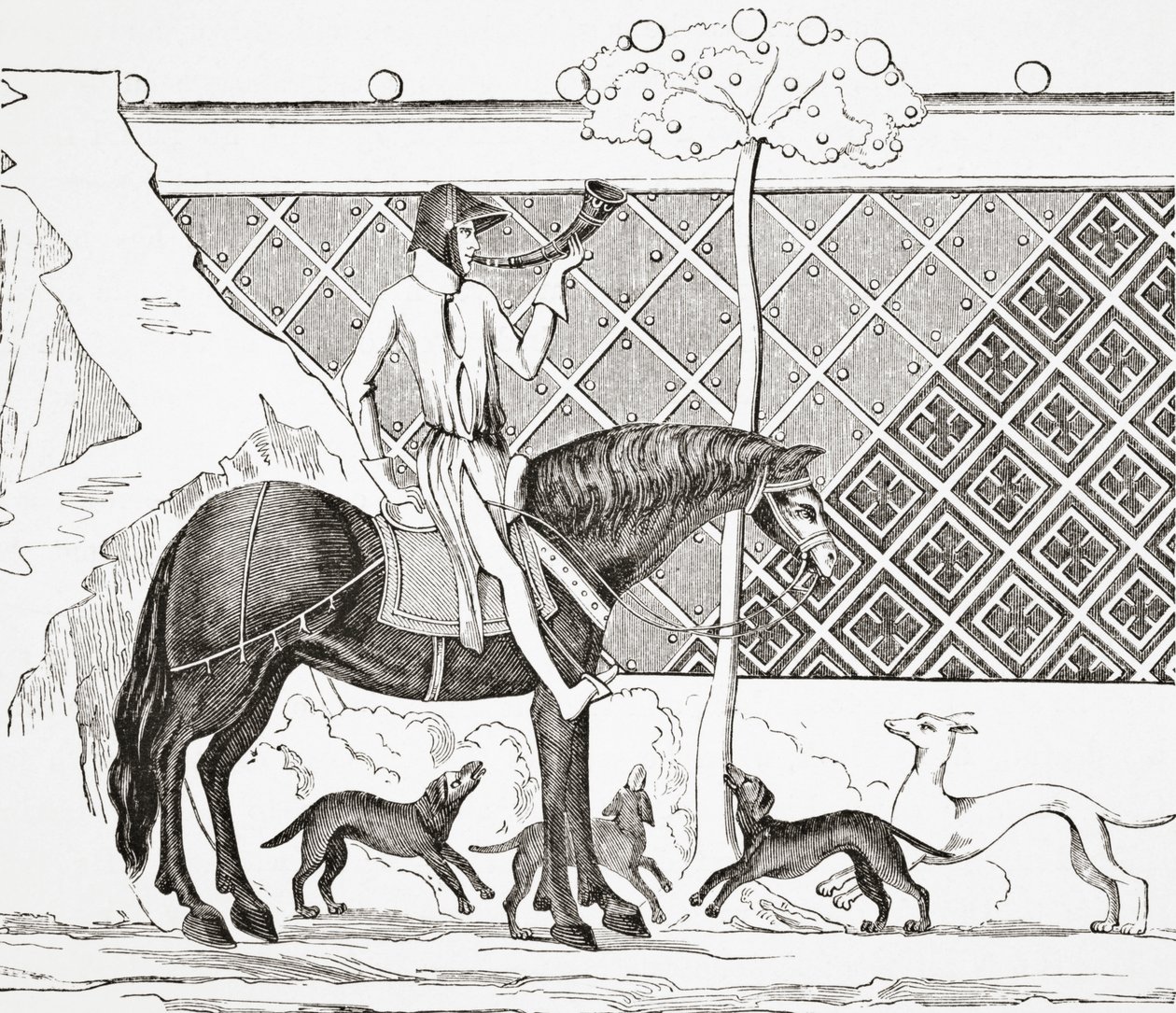 Tristan ved jagten, 1878 af English School