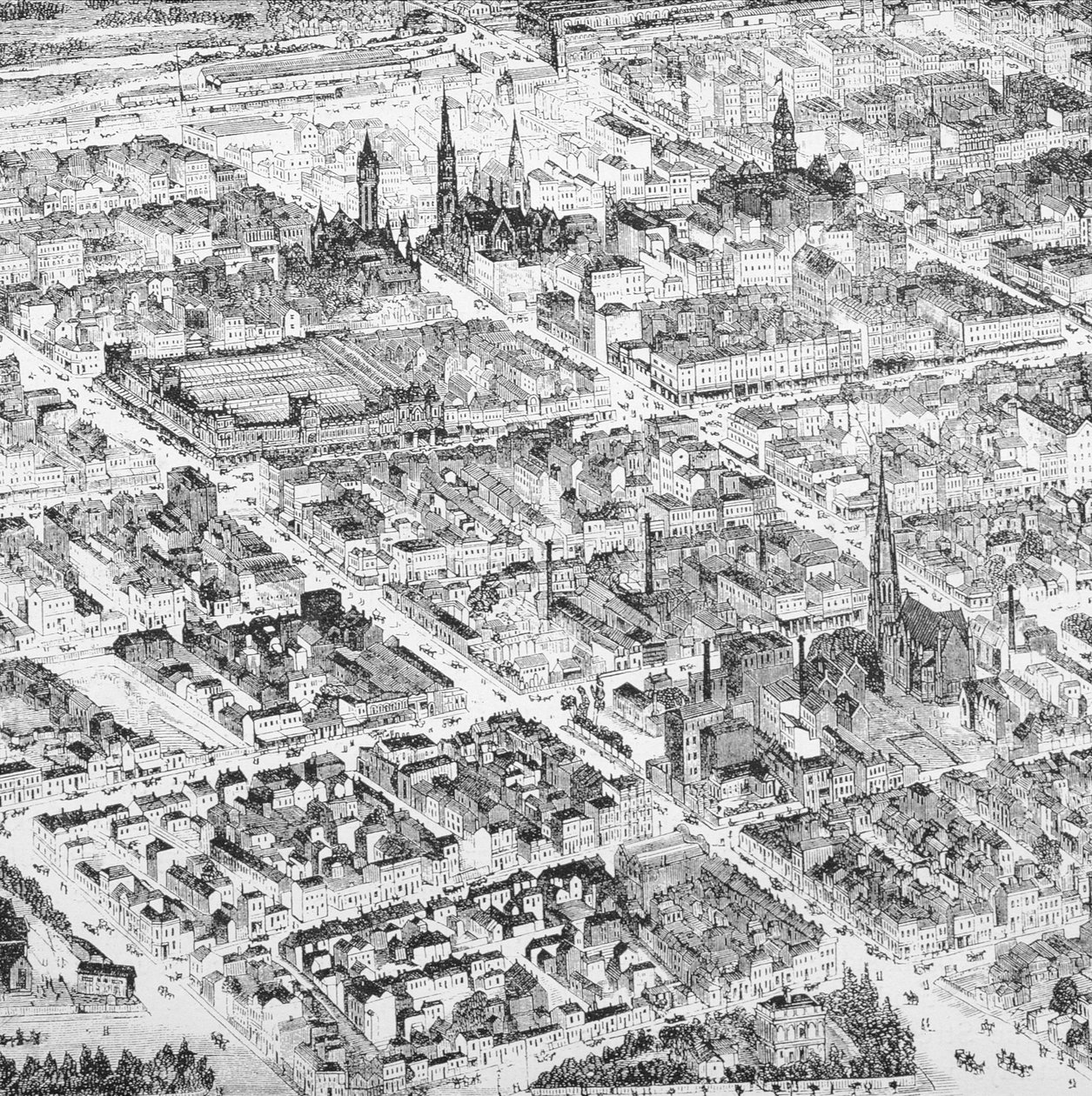 Udsigt over det centrale Melbourne, Australien, fra 