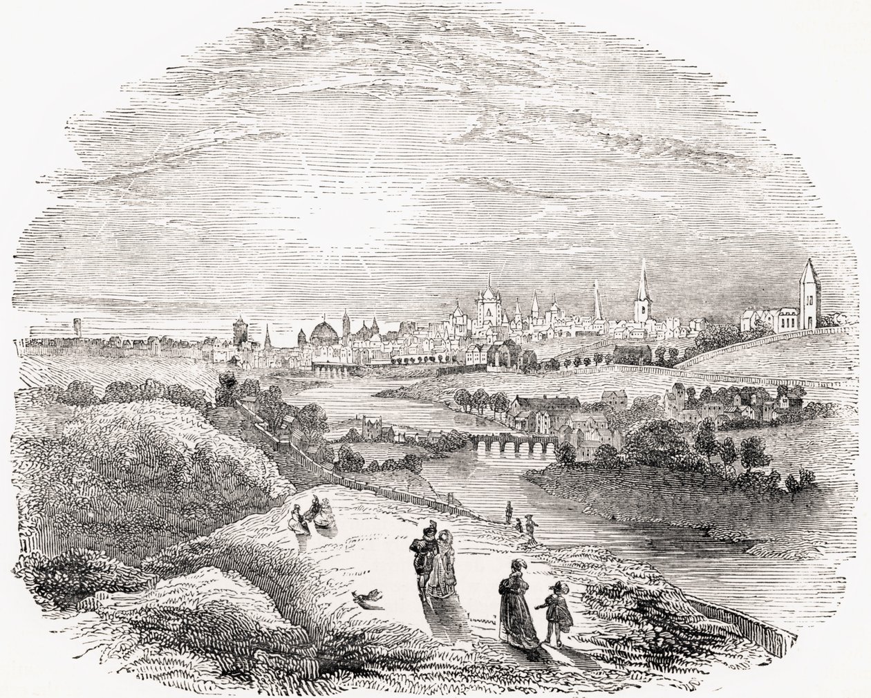 Udsigt over Dublin i det 17. århundrede, fra 