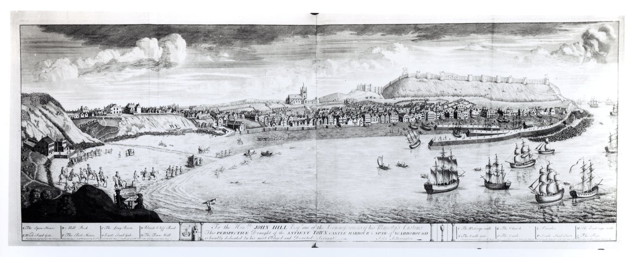Udsigt over Scarborough, 1735 af English School